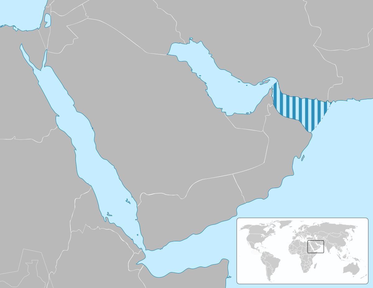 خلیج عمان کے نقشے پر