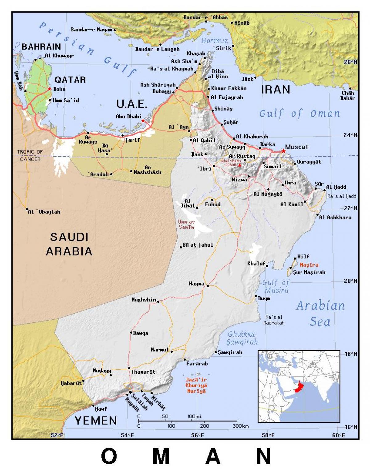 نقشہ عمان کے سیاسی