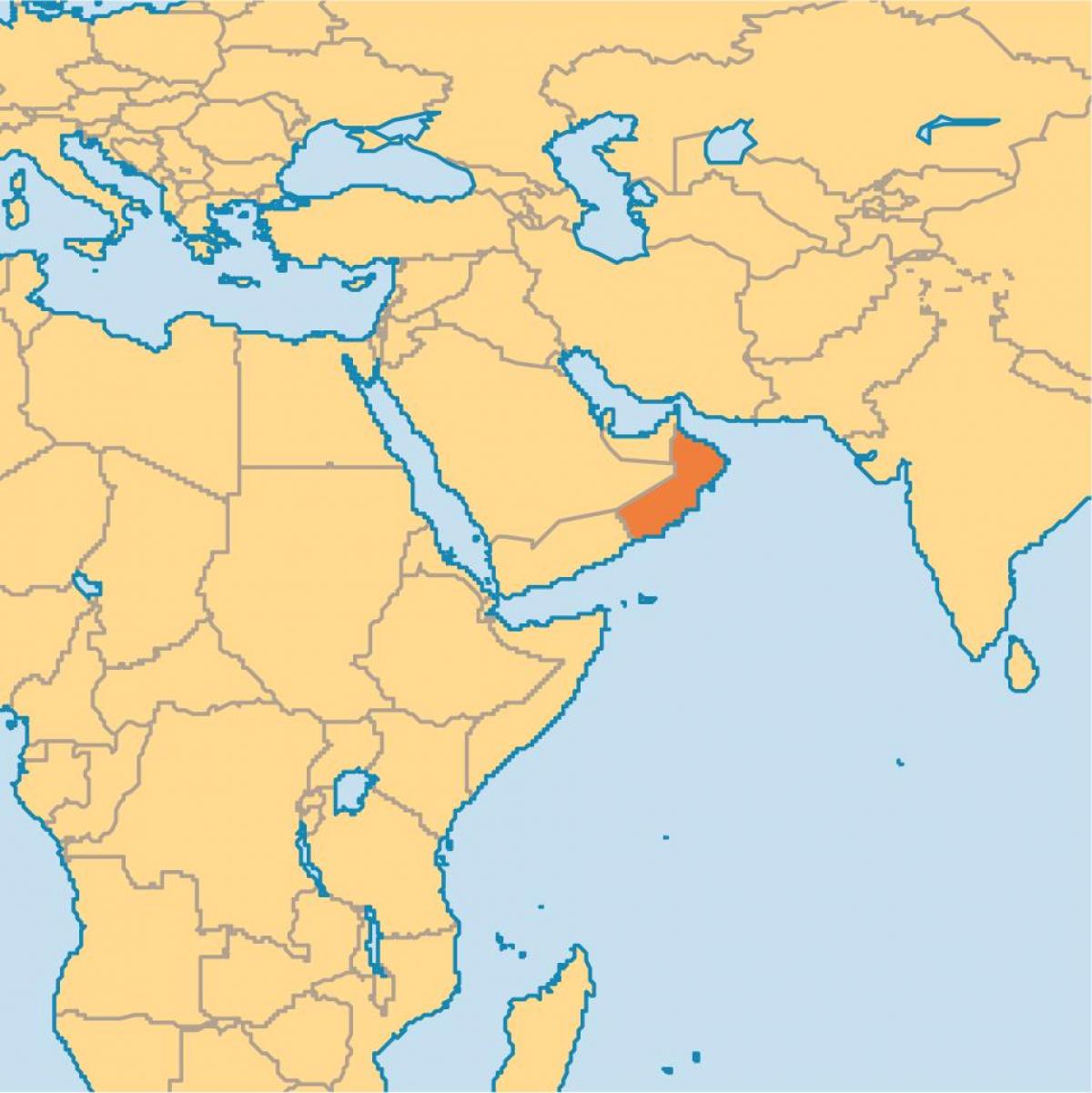 عمان کے نقشے میں دنیا کے نقشے