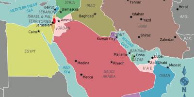 نقشہ عمان کے مشرق وسطی کا نقشہ